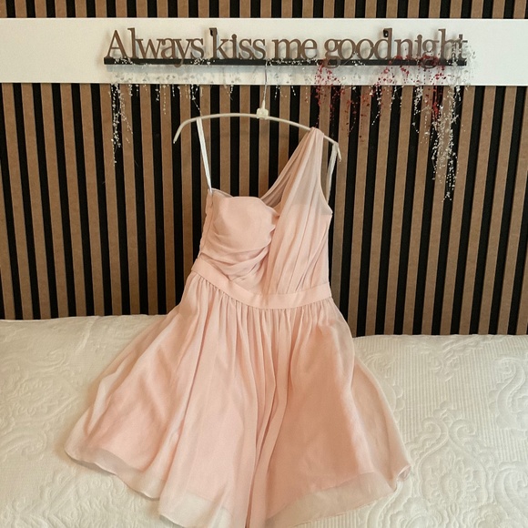 One shoulder, soft blush pink bridesmaid/special event dress - Picture 1 of 7